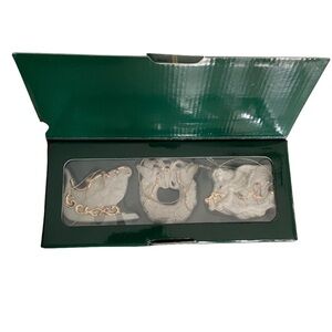 Avon bisque Porcelain Trimmed with 24 k gold set of 3